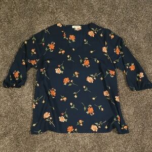 Boxy Blue and Green Blouse with Relaxed Fit 1x Stitch Fix